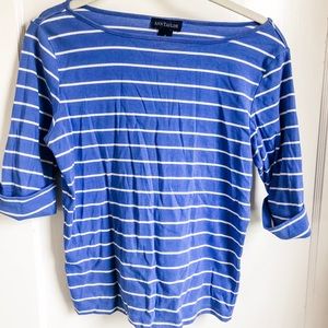 Ann Tayler Boat Neck Blue shirt